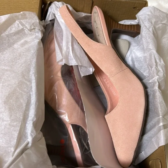 Clark’s shoes ,women NEW,Kataleyna step,peach suede,sling back leather pumps - Picture 3 of 15